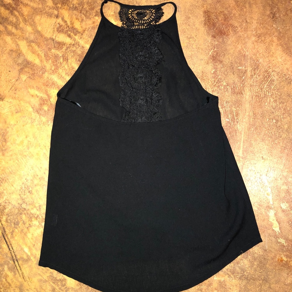 Black Tank with Lace Back